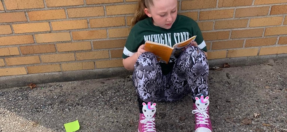 Female student reading