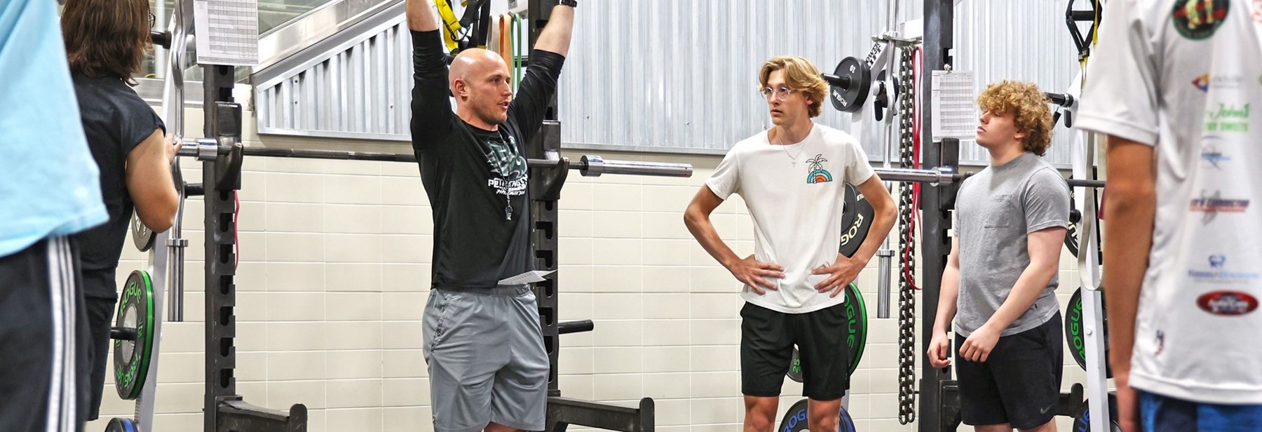 Men in workout room