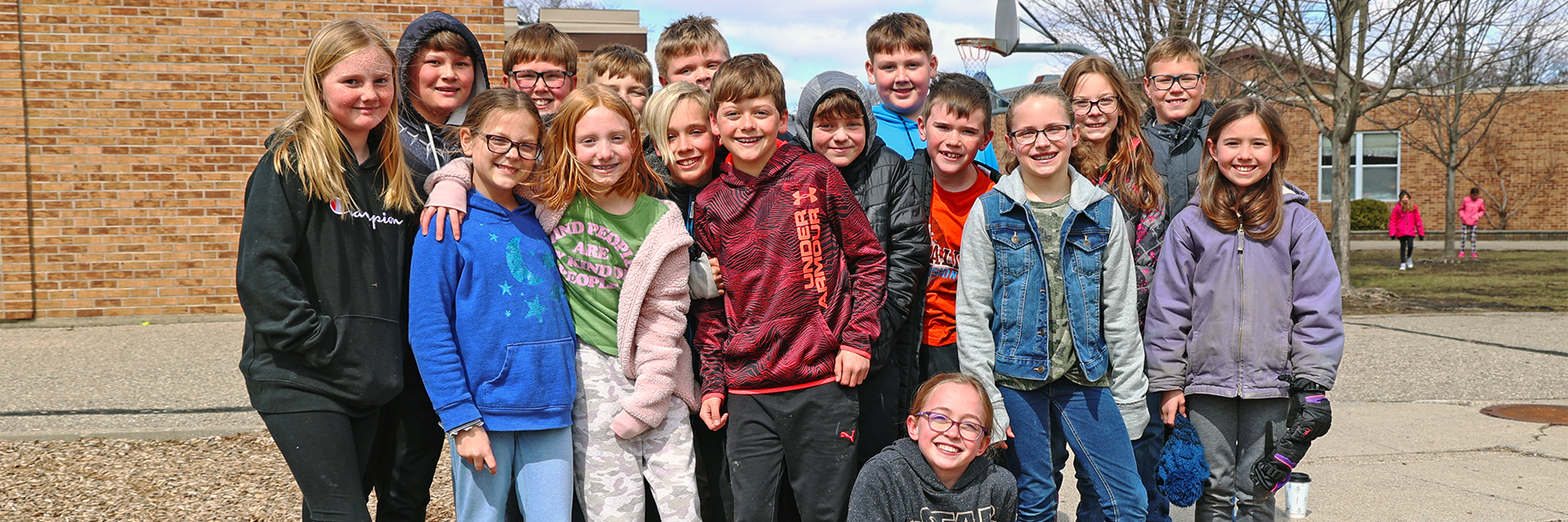 Group of students together on playground