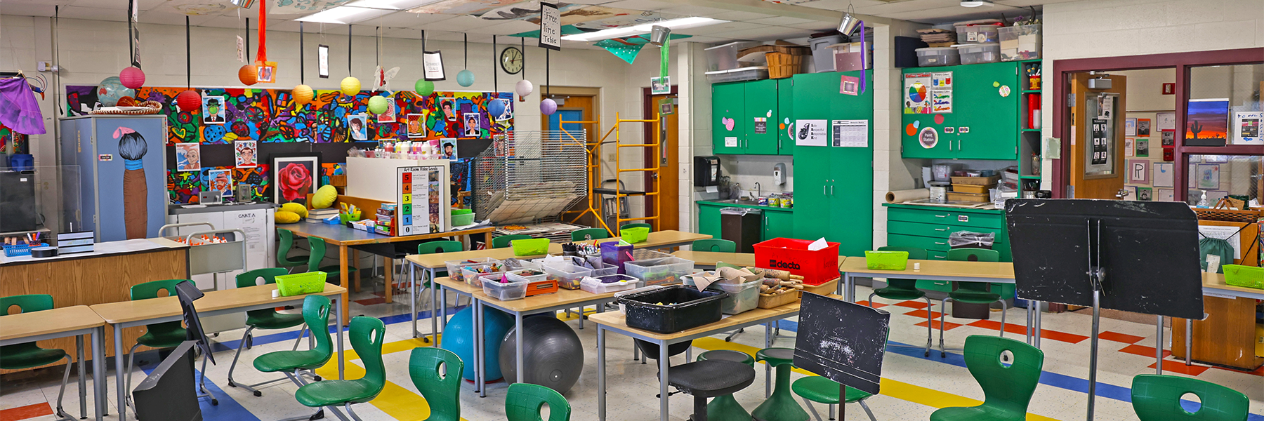 Colorful art classroom