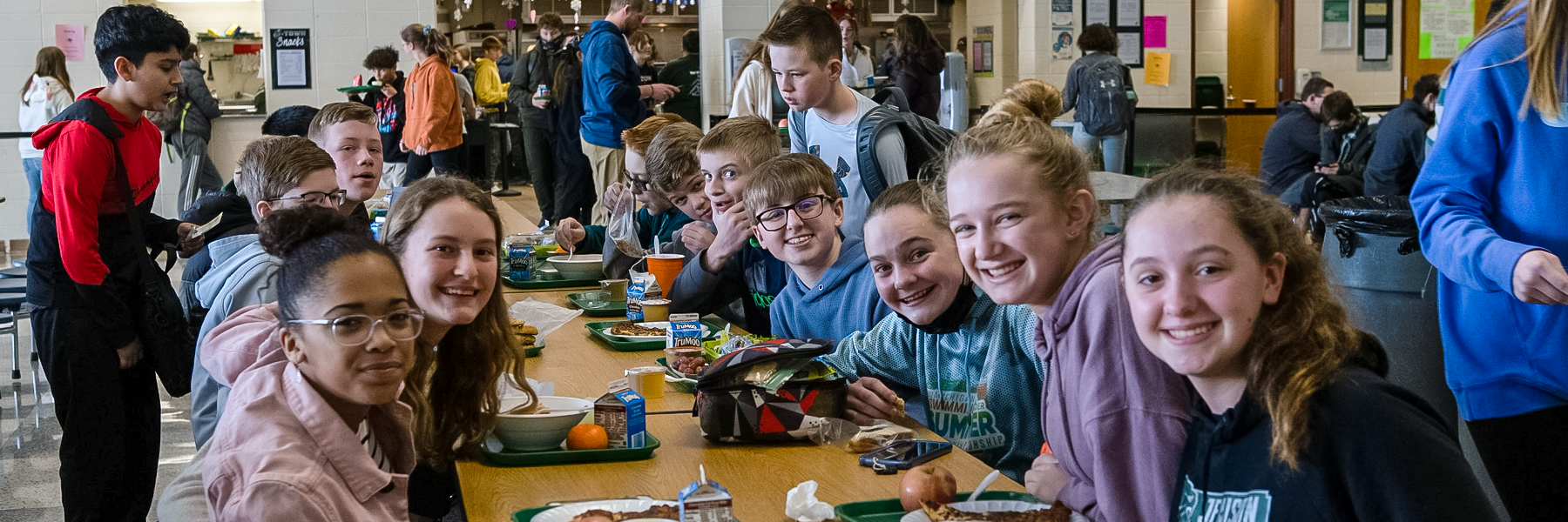 kids sitting in cafeteria