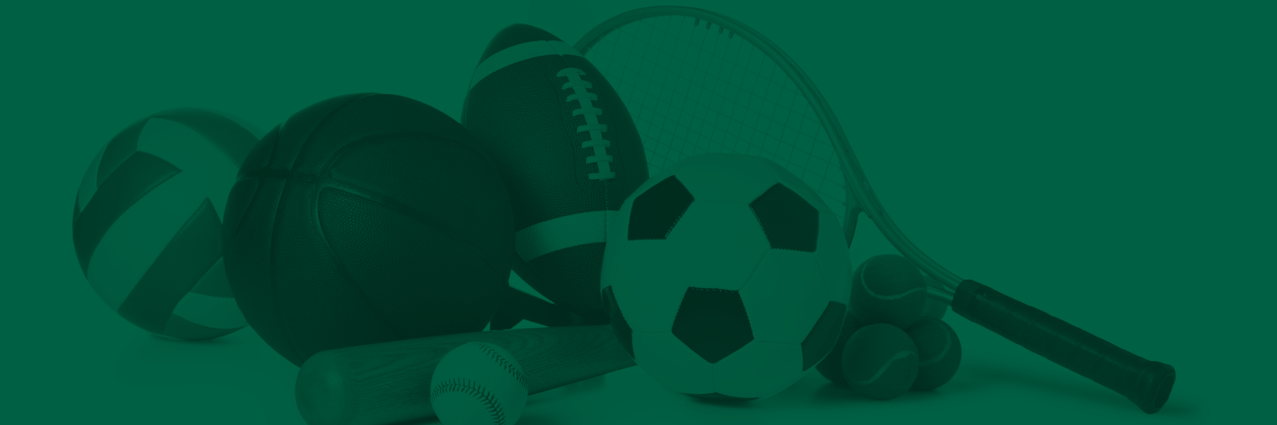 Sports equipment in a pile