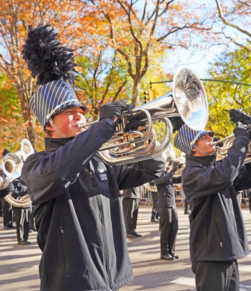 band playing in parade