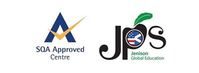 SQA Approved Centre logo and JPS Jenison Global Education logo